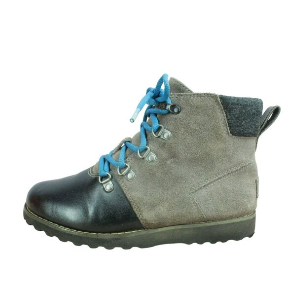 UGG Nice Clean Hilmar Lace-Up Boot Charcoal Suede Leather Waterproof Size 5 - Picture 1 of 10